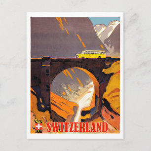 Berge der Schweiz, Vintage Flugreise Postkarte