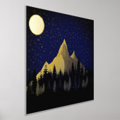 Berge durch Mondlicht Foliendrucke (Ablage )