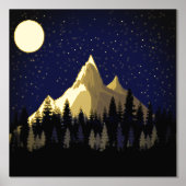 Berge durch Mondlicht Foliendrucke (Vorderseite)