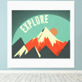 Berge erkunden leinwanddruck (Insitu (Holzboden))