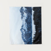 Berge, Fichtenwälder und Wolken Wandteppich (Vorderseite)