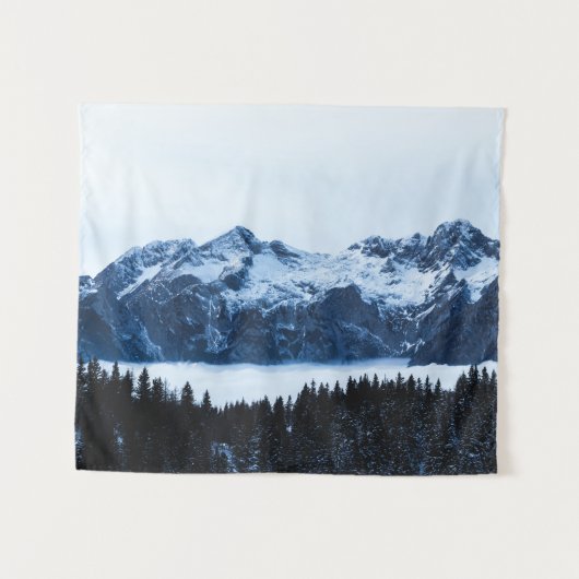 Berge, Fichtenwälder und Wolken Wandteppich (Vorderseite (Horizontal))