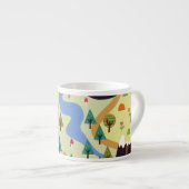 Berge, Flüsse, Wald, Autokomuster. Espressotasse (Vorderseite Rechts)