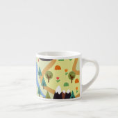 Berge, Flüsse, Wald, Autokomuster. Espressotasse (Rechts)