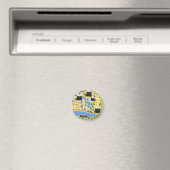 Berge, Flüsse, Wald, Autokomuster. Magnet (In Situ (Geschirrspüler))