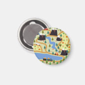 Berge, Flüsse, Wald, Autokomuster. Magnet (Vorderseite/Rückseite)