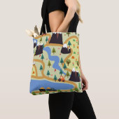 Berge, Flüsse, Wald, Autokomuster. Tasche (Von Nahem)