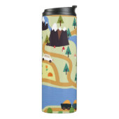 Berge, Flüsse, Wald, Autokomuster. Thermosbecher (Nach links gedreht)