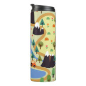 Berge, Flüsse, Wald, Autokomuster. Thermosbecher (Nach rechts gedreht)