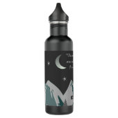 Berge fordern Zitat über die nächtliche Landschaft Edelstahlflasche (Links)