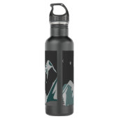 Berge fordern Zitat über die nächtliche Landschaft Edelstahlflasche (Rückseite)