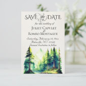 Berge, Foto & Monogramm - Elfenbein Save The Date (Stehend Vorderseite)