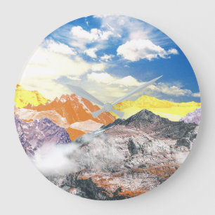 Berge (Fotomontage) 1 Große Wanduhr