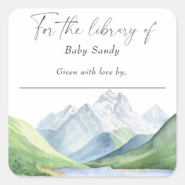 Berge - für die Bibliothek Quadratischer Aufkleber
