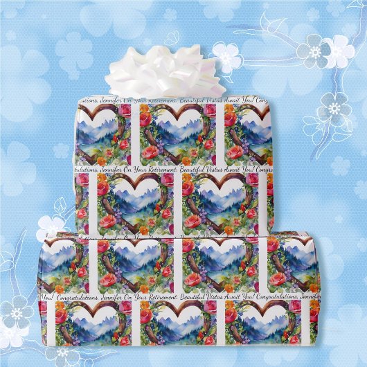 Berge für Text und Namen personalisieren Geschenkpapier