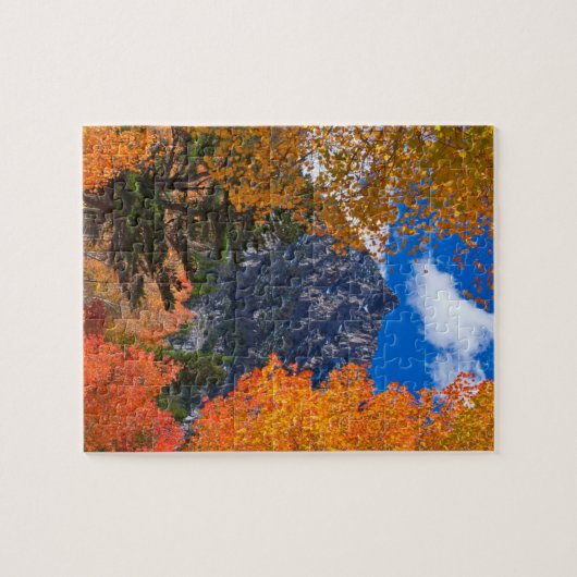 Berge gerahmt in Laubblättern, CA Puzzle (Horizontal)