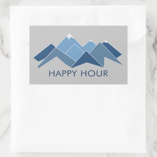 Berge glückliche Stunde Rechteckiger Aufkleber (Tasche)