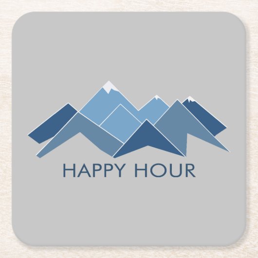 Berge glückliche Stunde Rechteckiger Pappuntersetzer (Vorderseite)