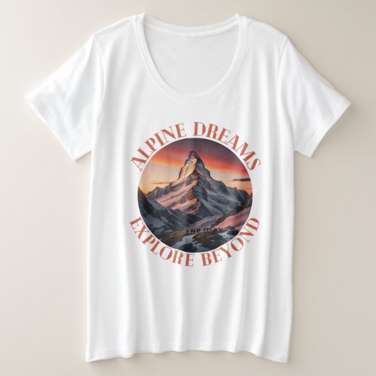 Berge Große Größe T-Shirt (Design vorne)