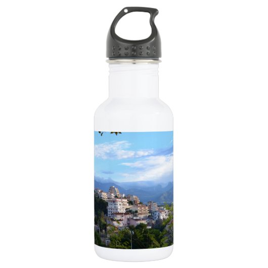 Berge hinter Scalea Edelstahlflasche (Vorderseite)