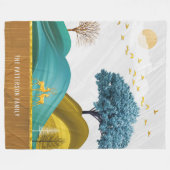 Berge Hirschlandschaft Stilvolle Familienname Fleecedecke (Vorderseite (Horizontal))