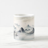 Berge, Hügel, Nebel und Fluss Kaffeetasse (Mittel)