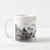 Berge, Hügel, Nebel und Fluss Kaffeetasse (Links)