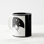 Berge im Weltraum Kaffeemaschine Tasse Black (Vorderseite Links)
