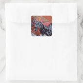 Berge im Winter 1919 Quadratischer Aufkleber (Tasche)