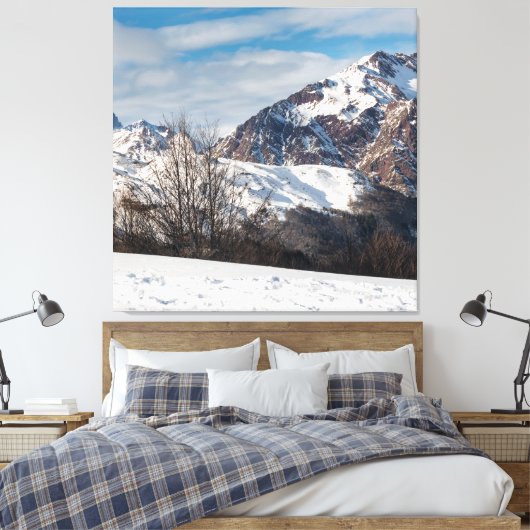 Berge im Winter in Spanien, Canfranc Leinwanddruck (Insitu (Schlafzimmer))