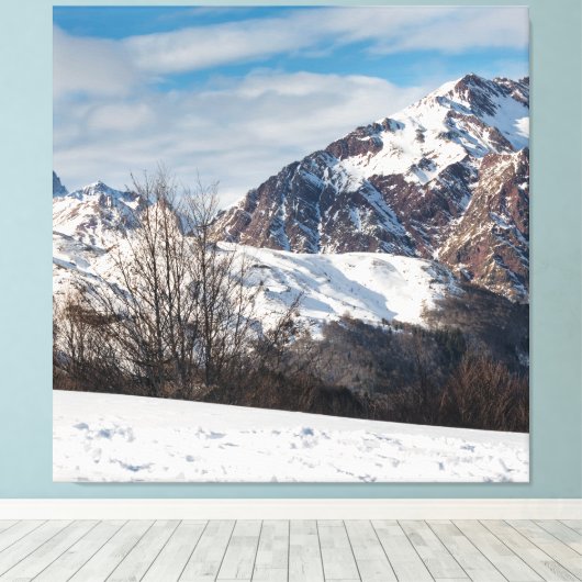 Berge im Winter in Spanien, Canfranc Leinwanddruck (Insitu (Holzboden))