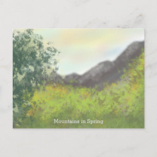Berge in der Frühlingskarte Postkarte