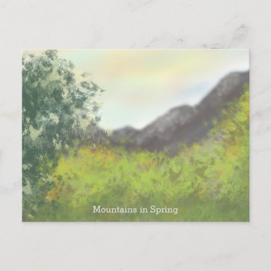 Berge in der Frühlingskarte Postkarte (Vorderseite)