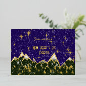 Berge in der Nacht - Silvestergold des Party Folieneinladung (Stehend vorne)