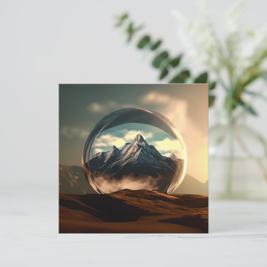 Berge in einer Blasen-Globe (Stehend Vorderseite)