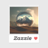 Berge in einer Blasen-Globe Aufkleber (Blatt)