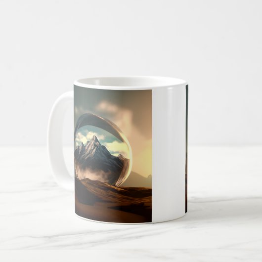 Berge in einer Blasen-Globe Kaffeetasse (Vorderseite Links)