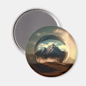 Berge in einer Blasen-Globe Magnet (Vorderseite/Rückseite)
