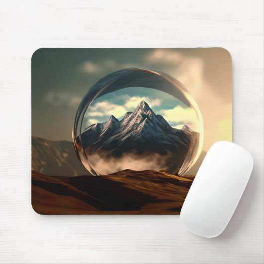 Berge in einer Blasen-Globe Mousepad (Mit Mouse)