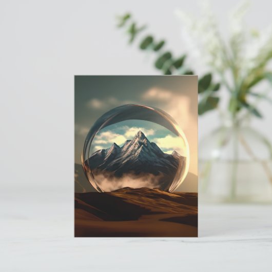 Berge in einer Blasen-Globe Postkarte (Stehend Vorderseite)