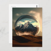 Berge in einer Blasen-Globe Postkarte (Vorne/Hinten)