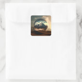 Berge in einer Blasen-Globe Quadratischer Aufkleber (Tasche)