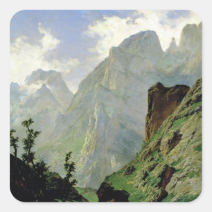 Berge in Europa, 1876 Quadratischer Aufkleber