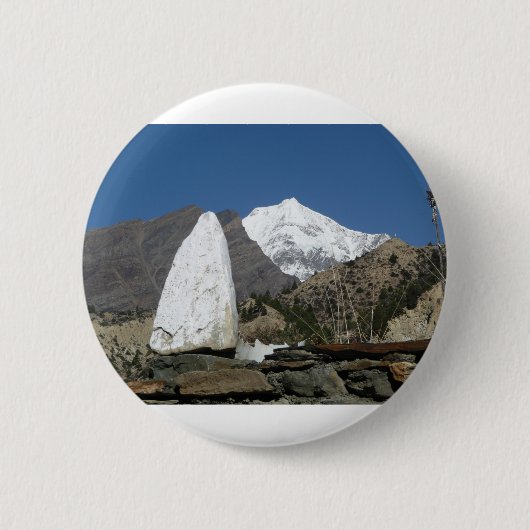 Berge in Nepal Button (Vorderseite)