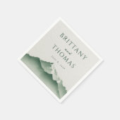 Berge in ruhigem Grün illustriert Serviette (Ecke)