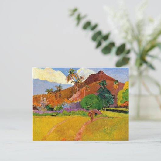 'Berge in Tahiti' - Paul Gauguin Postcard Postkarte (Stehend Vorderseite)