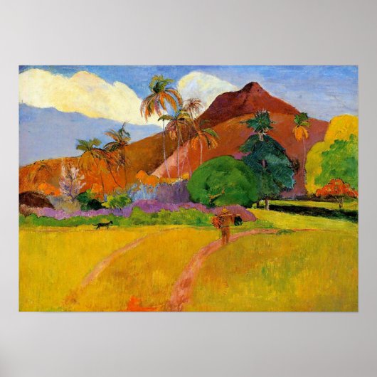 'Berge in Tahiti' - Paul Gauguin Print Poster (Vorne)