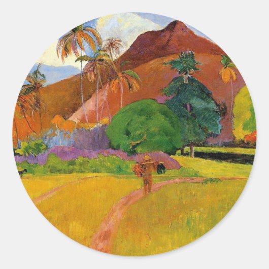 'Berge in Tahiti' - Paul Gauguin Sticker (Vorderseite)