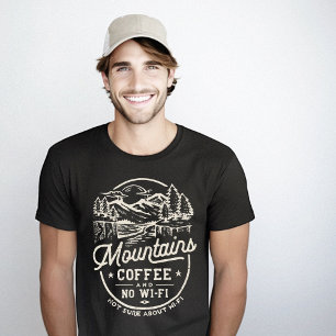 Berge Kaffee Wi-Fi Funny T-Shirt