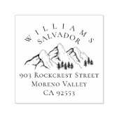 Berge Kiefern zwei letzte Namen Rücksendeadresse Permastempel (Design)